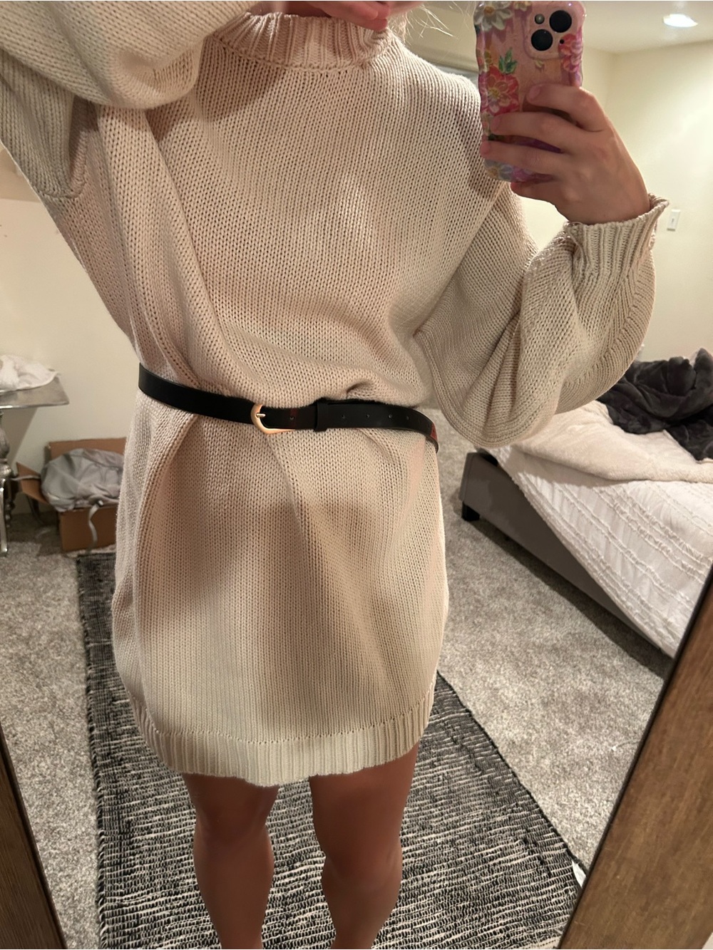 Princess Polly Cream Ribbed Knit Sweater